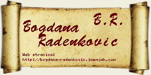 Bogdana Radenković vizit kartica